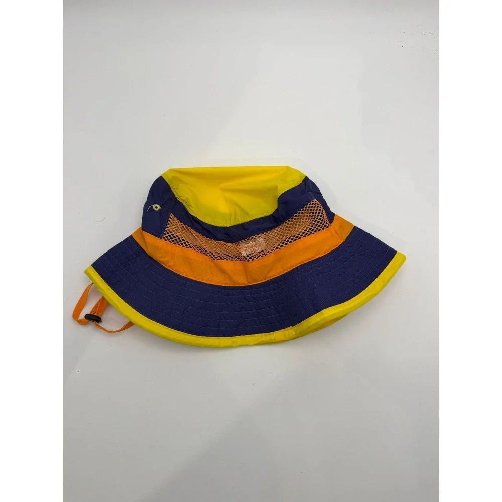 Scala Kids Bucket Hat Yellow Purple Orange Mesh Sun Hat Adjustable Strap 4-6X